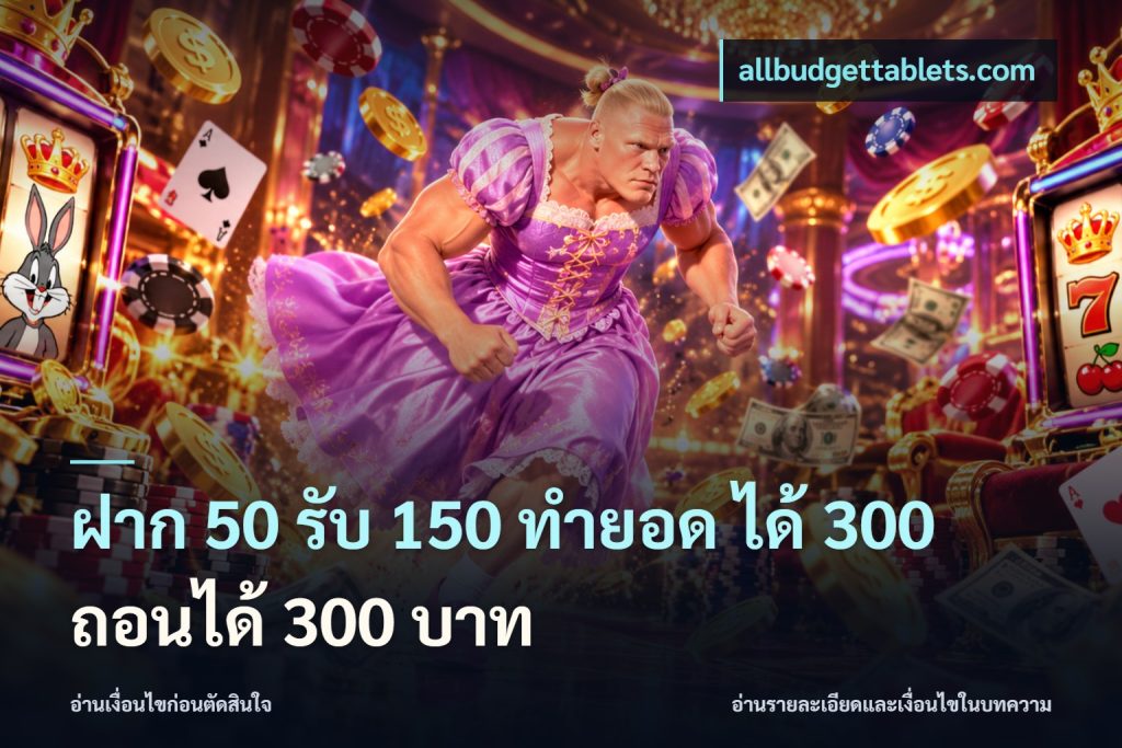 ฝาก 50 รับ 150 ทํายอด ได้ 300 ถอนได้ 300 บาท