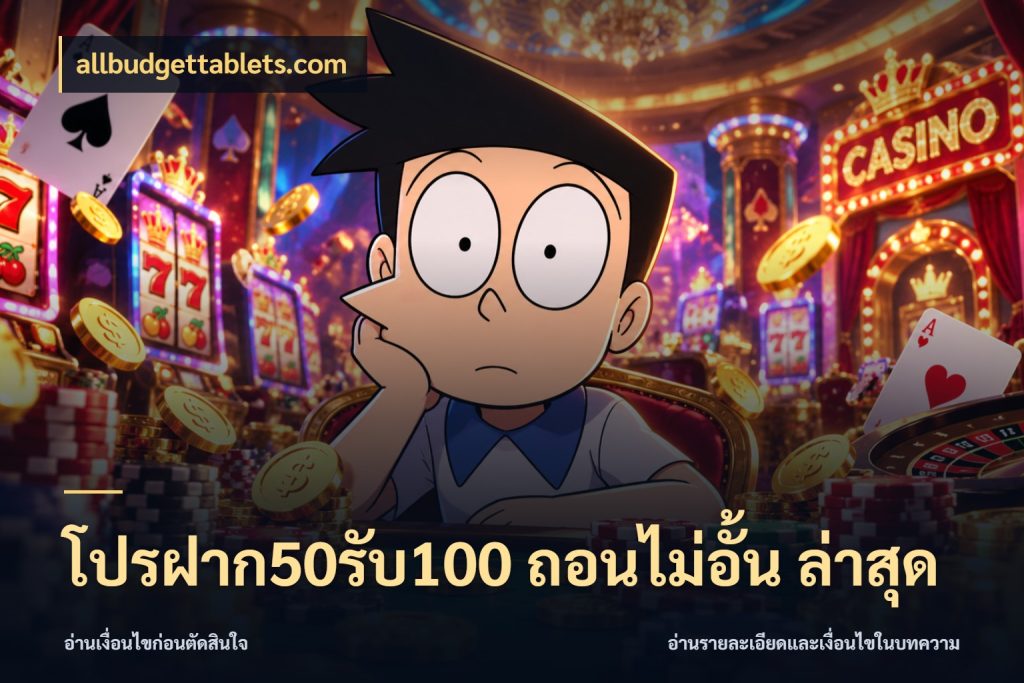 โปรฝาก50รับ100 ถอนไม่อั้น ล่าสุด ยอดฝากและยอดรับในมุมของคนชอบลุ้น ในมุม allbudgettablets.com