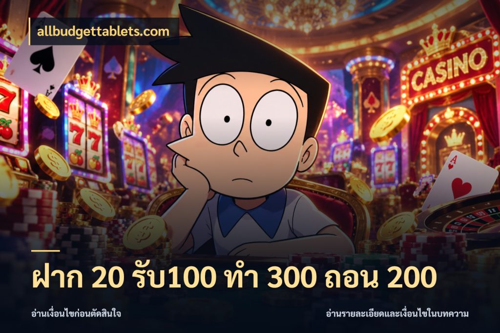 ฝาก 20 รับ100 ทํา 300 ถอน 200 ยอดฝากและยอดรับในมุมของคนชอบลุ้น กับ allbudgettablets.com