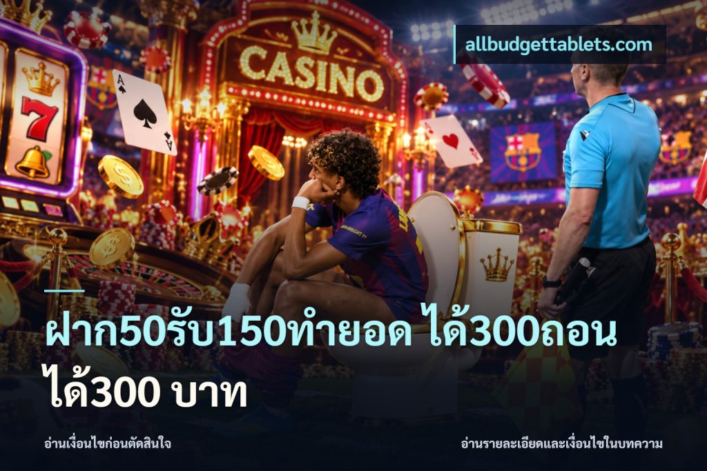 ฝาก50รับ150ทำยอด ได้300ถอนได้300 บาท