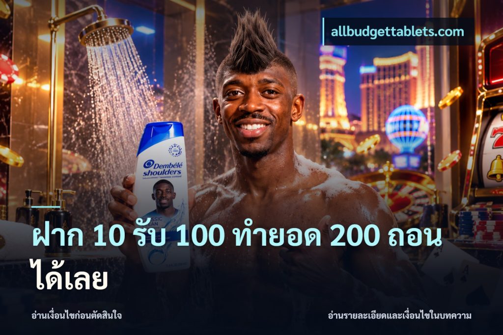 ฝาก 10 รับ 100 ทำยอด 200 ถอนได้เลย