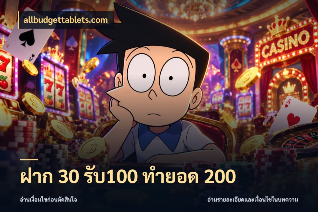 ฝาก 30 รับ100 ทำยอด 200 allbudgettablets.com สีสันของโปรฝากและยอดรับ